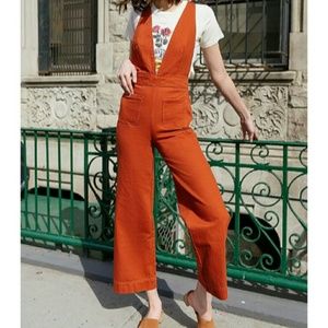 UO Eleanor Plunging Denim Jumpsuit